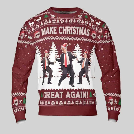 Trump Dancing Make Christmas Great Again Ugly Christmas Sweater