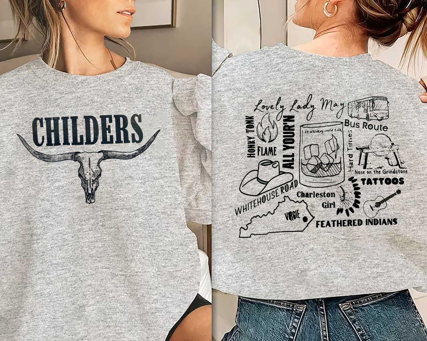 Tyler Childers Music Collage Tee Shirt, I’ll Love You Till My Lungs Give Out, Tyler Childers Lyrics, Tyler Childers All Yourn Western Shirt