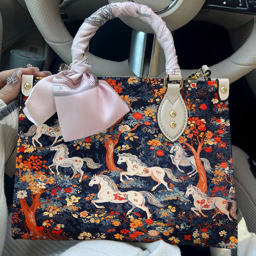 Leather Bag Enchanted Horses