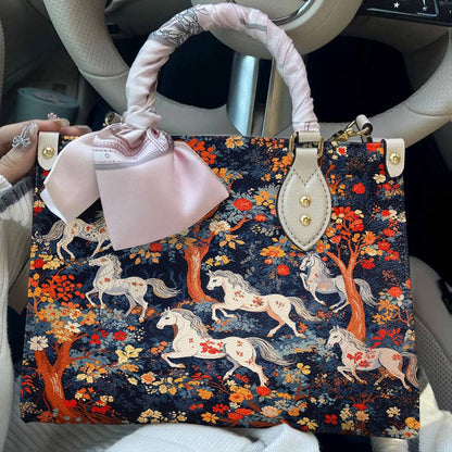 Leather Bag Enchanted Horses