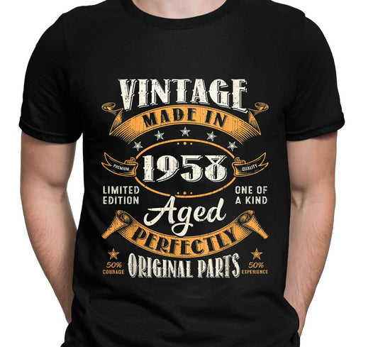 Vintage 65th Birthday Decorations Men Funny 1958 65 Birthday T-Shirt, 65th Birthday Gift For Women,65th Birthday Gift For Men