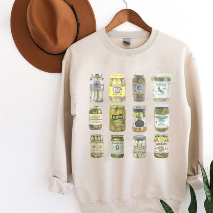 Vintage Canned Pickles Sweatshirt,Canning Season Sweatshirt,Pickle Lovers Sweater,Homemade Pickles Sweater,Pickle Jar Crewneck Sweatshirt