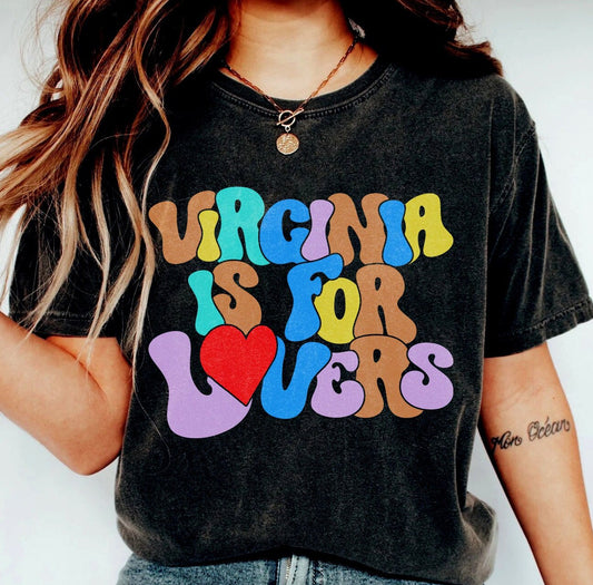 Virginia Is For Lovers T-Shirt Retro Virginia Shirt Distressed Font Virginia Shirt Virginia Groovy Shirts Virginia Lover Shirt Virginia Home