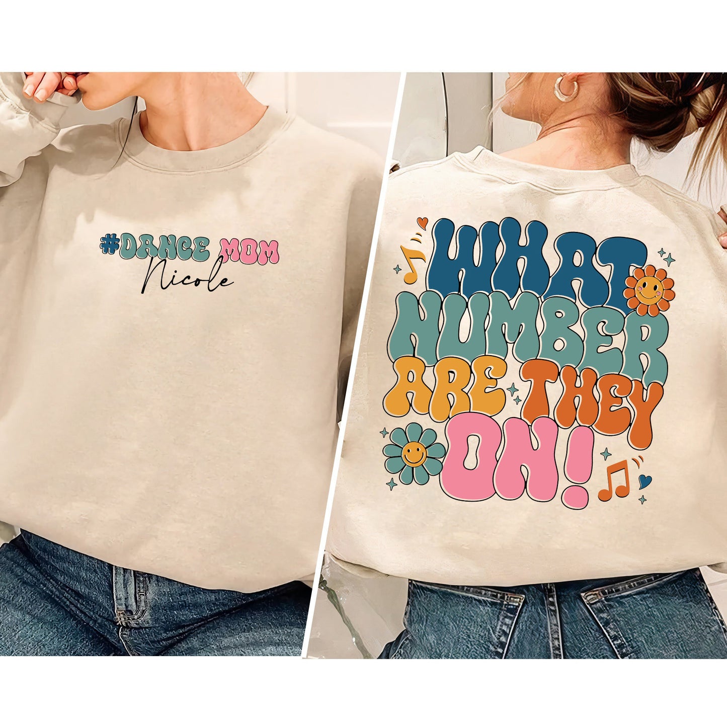 What Number Are They On Sweatshirt, Funny Dance Mom Shirt, Dance Mom Life Shirt, Custom Name Gift, Dance Competition Tee Trendy Dance Tee