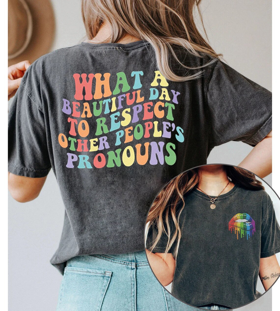 What A Beautiful Day to Respect Other People's Pronouns Shirt,Gay Rights T-Shirt,Human Rights Shirt,Equality TShirt,LGBTQ+ Shirts,Pride gift