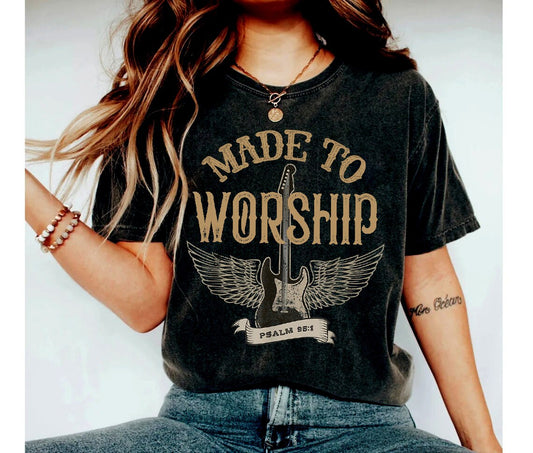Worship Shirt Psalm 95 Faith Shirt, Comfort Colors, Christian, Trendy Christian Shirts, Bible Verse Shirts Oversized Shirt, Religious tee