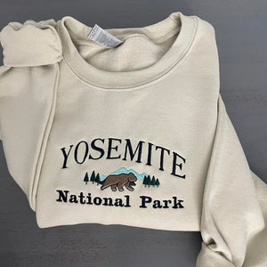 Yosemite National Park California Vintage Embroidered Crewneck