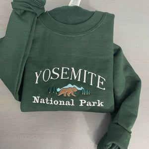 Yosemite National Park California Vintage Embroidered Crewneck