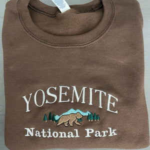 Yosemite National Park California Vintage Embroidered Crewneck