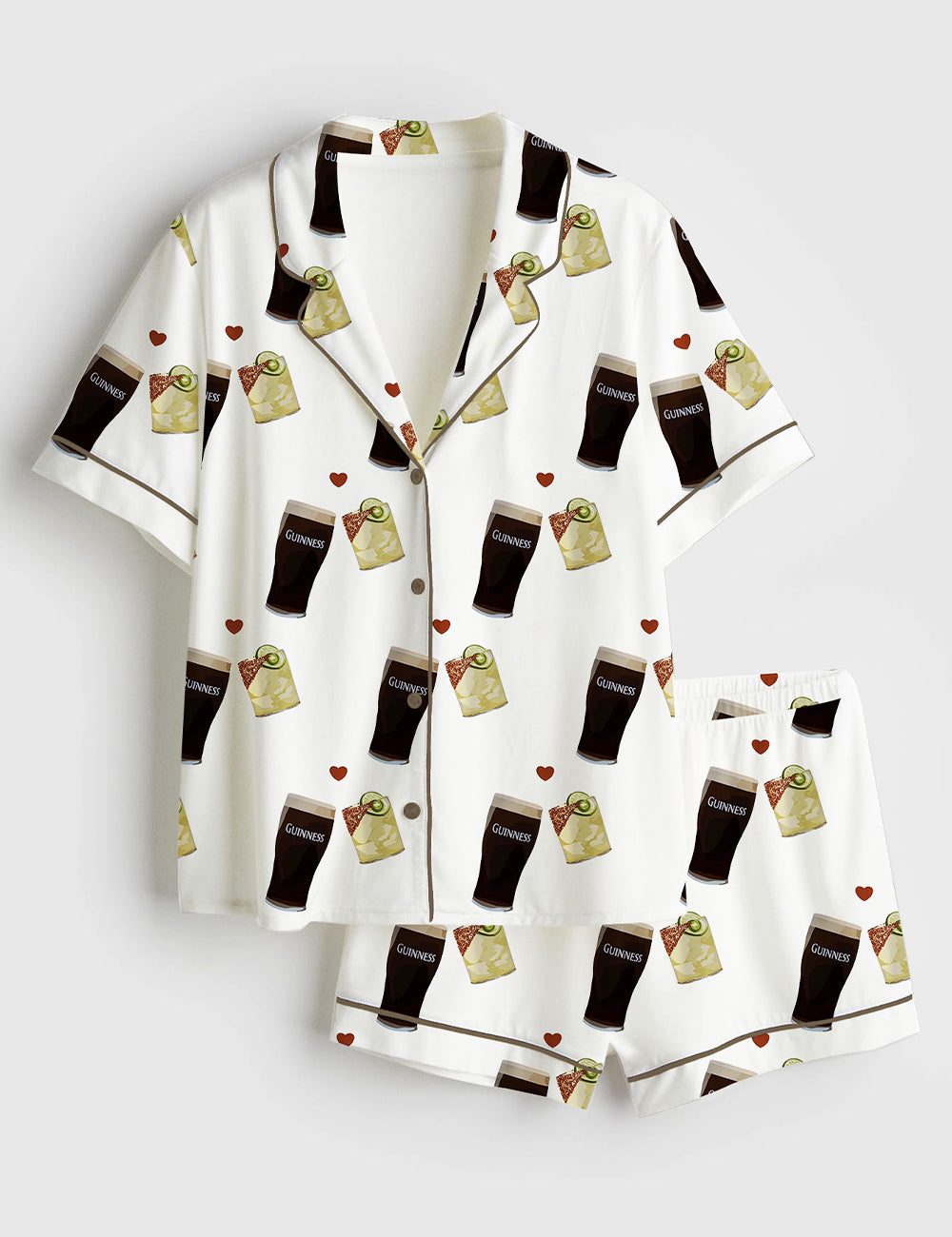 Women’s Guinness And Spicy Margarita Short Sleeve Satin Pajama Set