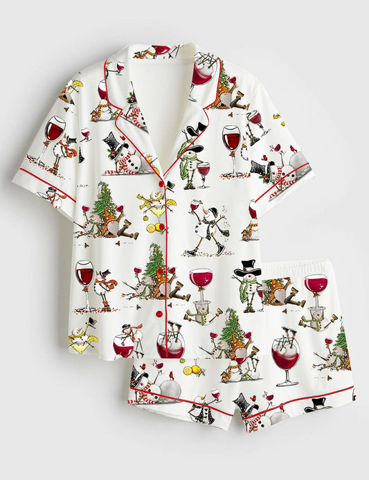 Women's Winey Snowman Christmas Pajama Set