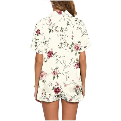 Oalirro Pajama for Women Set Two Piece Short Sleeve Button Down Pajamas Sets Summer Soft Lounge Sets for Women Sleepwear PJS