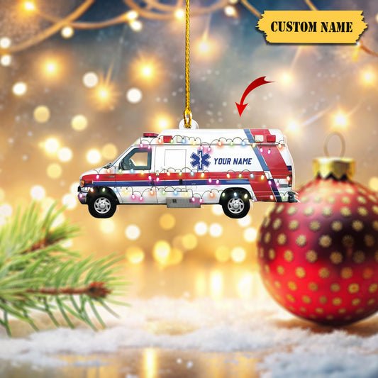 Ambulance Car tree hanging Christmas Ornament,Ambulance Car Xmas Ornament decor, Ornament Decoration, Ornament For Gift, Ornament Christmas