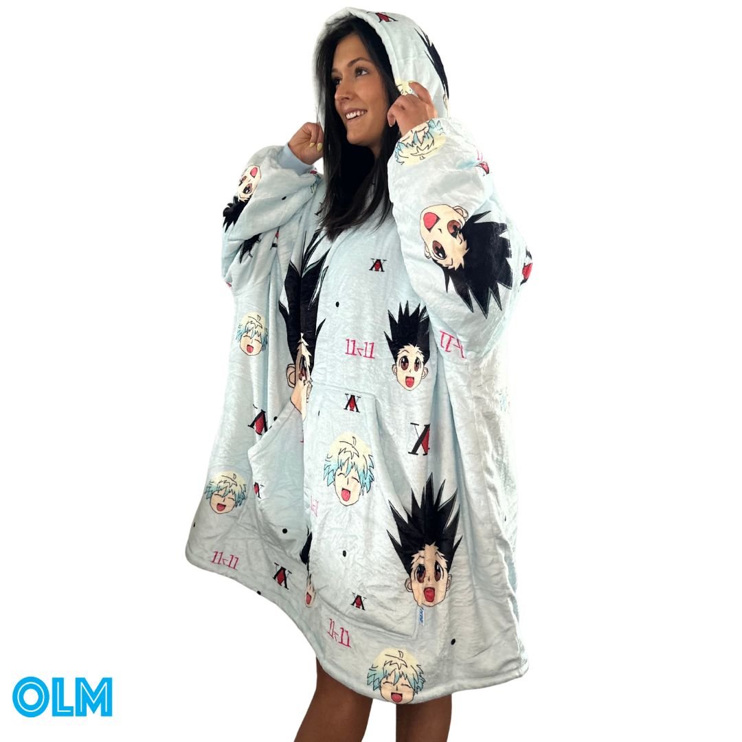 Anime wearable Blanket Hoodie  Hunter x Hunter Oversized – Ultra-Soft Sherpa for Adults &Kids