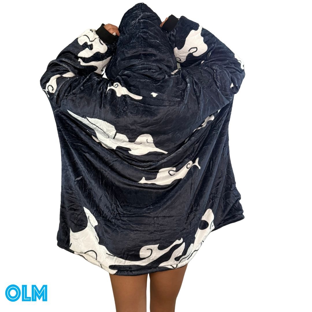 Gear 5 monkey Luffy  onepiece Anime wearable Blanket Hoodie  oversize snuggle Sherpa   unisex adults and kids