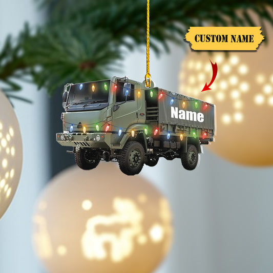 Army Container Truck Christmas Ornament,Container Truck Ornament Gift,Truck Xmas, Ornament Decoration, Ornament For Gift, Ornament Christmas