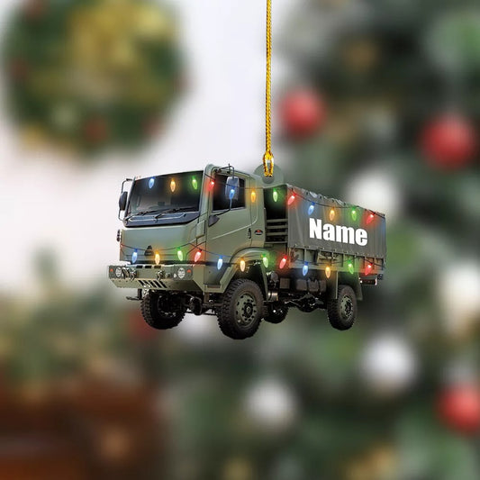 Army Container Truck Christmas Ornament,Container Truck Ornament Gift,Truck Xmas, Ornament Decoration, Ornament For Gift, Ornament Christmas