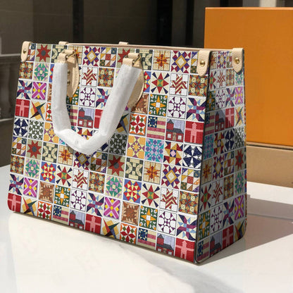 Leather Bag Beautiful Quilt Block Symphony