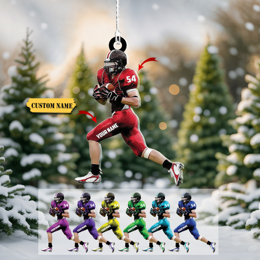 Artparel Personalized Football Ornament Customized Football Christmas Ornaments Football Ornament Christmas Gift for Football, Ornament Decoration, Ornament For Gift, Ornament Christmas