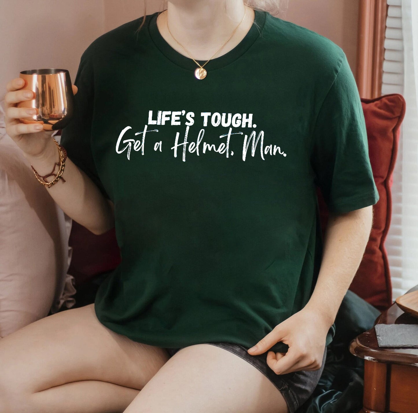 Life's Tough Get a Helmet Man Hoodie Sweatshirt, Conservative Hoodie Sweatshirt for men or women, Candace Owens Sweatshirt,Unisex sweatshirt