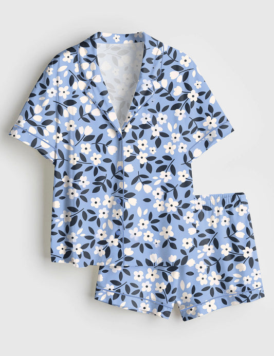 Women’s Picking Daisies Cottagecore Short Sleeve Satin Pajama Set