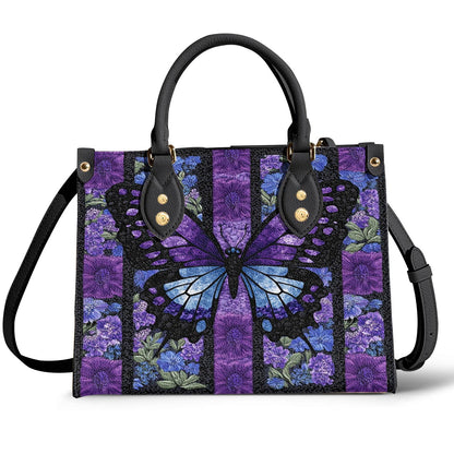 Leather Bag Purple Butterfly Dream