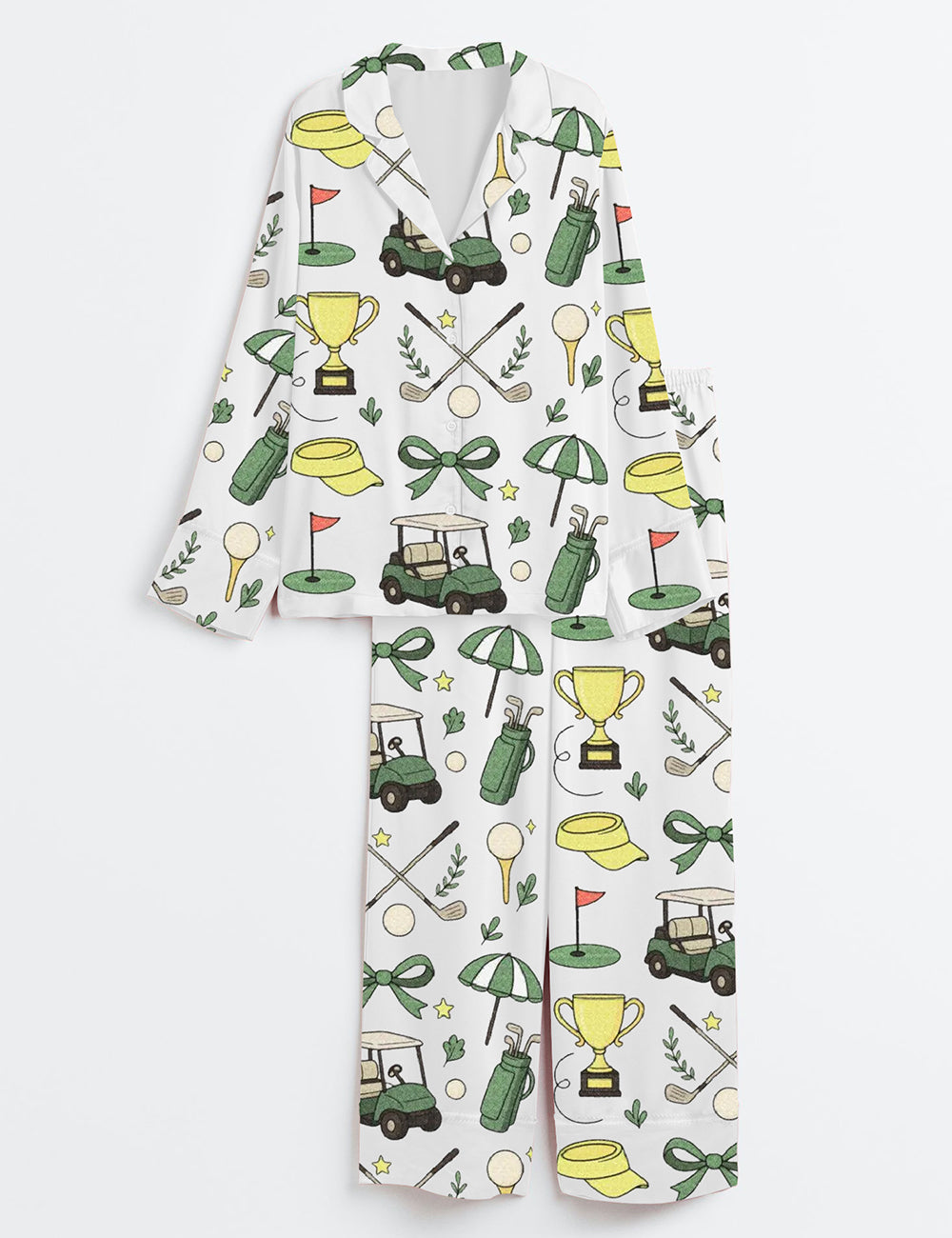 Women’s Coquette Golf Sport Long Sleeve Satin Pajama Set