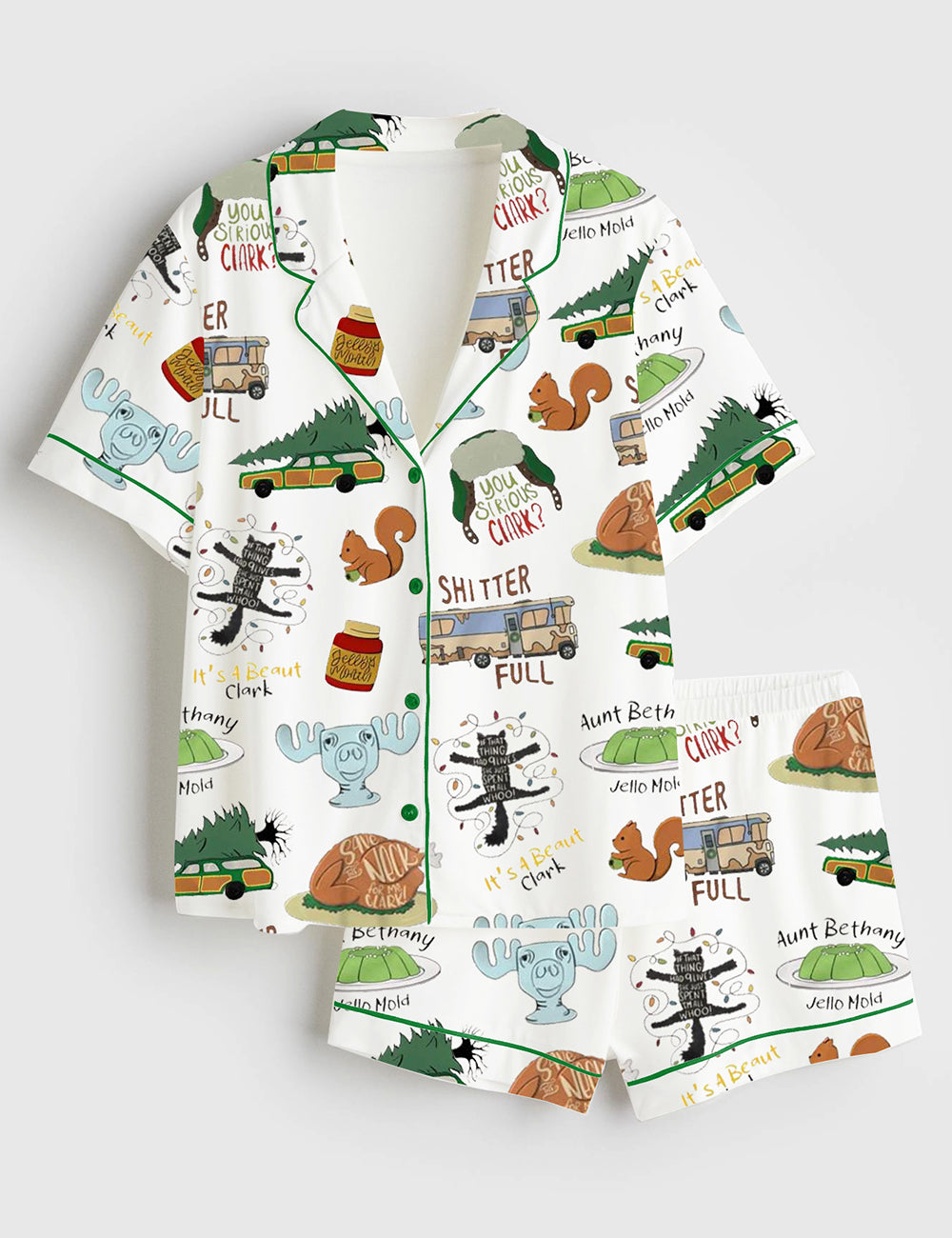 Women's It's A Beaut Clark Christmas Vacation Satin Pajama Set