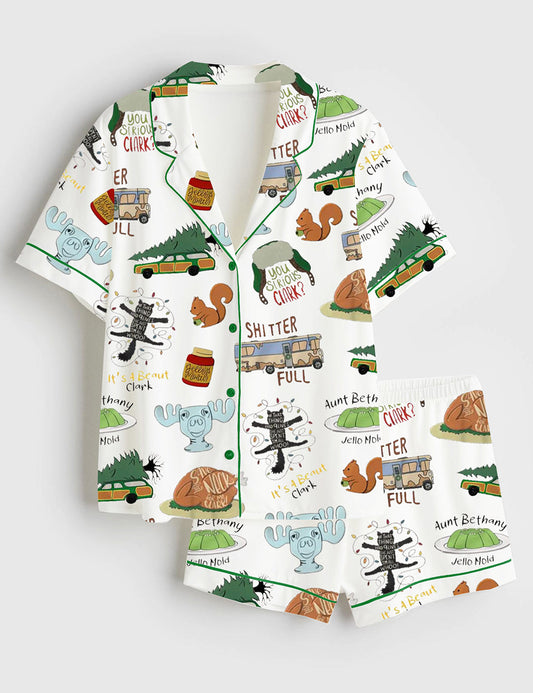 Women's It's A Beaut Clark Christmas Vacation Satin Pajama Set