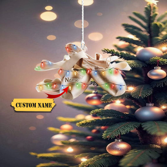 Ballet Shoes Personalized Christmas Ornament, Ballet Ornament, Ballet Shoes Xmas, Ornament Decoration, Ornament For Gift, Ornament Christmas