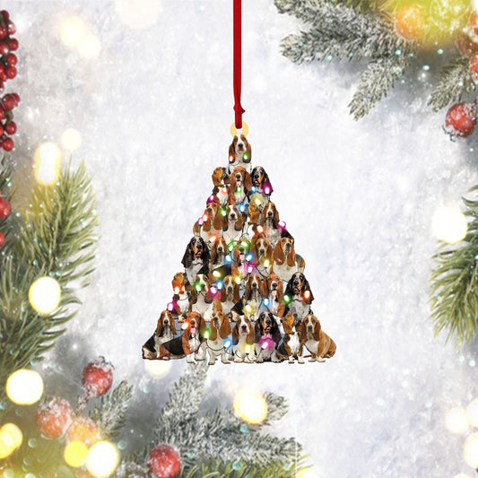 Basset Hound Lovely Tree Gift For Basset Hound Lover Gift For Dog Mom Ornament Christmas Ornament, Ornament Decoration, Ornament Christmas - TeeZworldVN