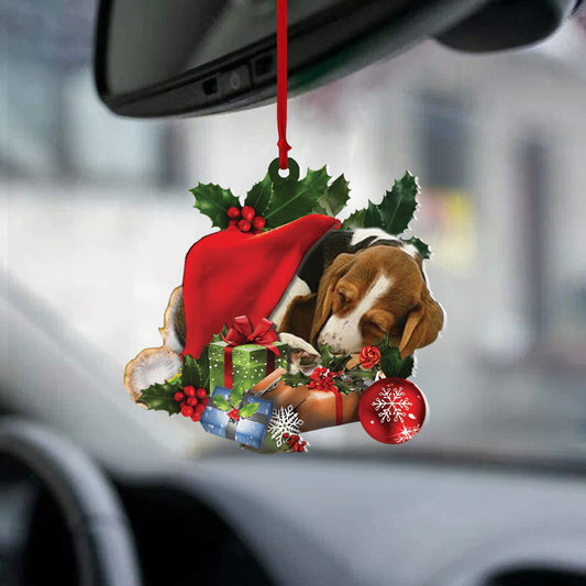 Basset Hound-Sleeping In Hat Two Sides Ornament Dog Sleeping Ornament, Ornament Decoration, Ornament Christmas - TeeZworldVN