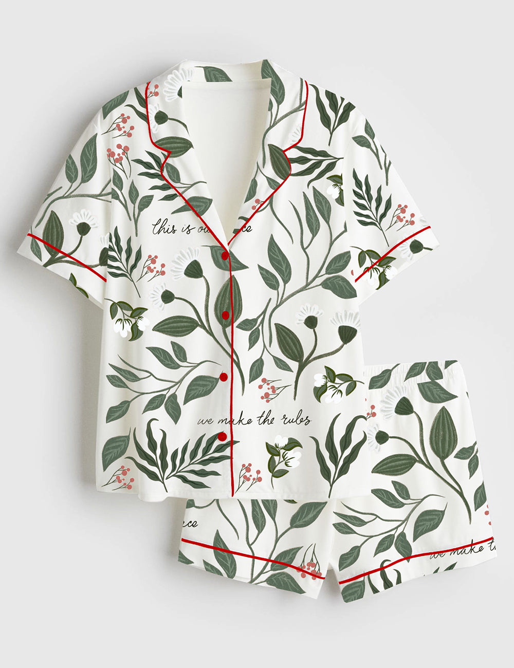 Women’s Our Place Lover Quote Short Sleeve Satin Pajama Set