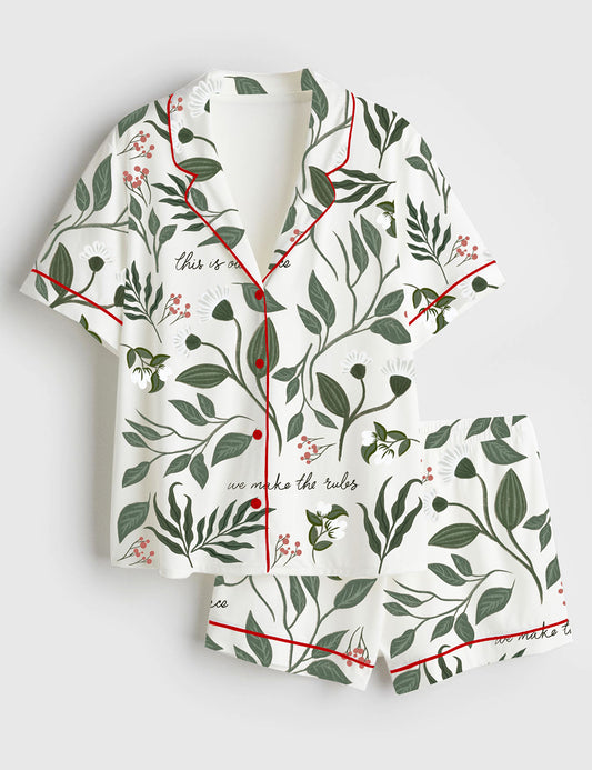 Women’s Our Place Lover Quote Short Sleeve Satin Pajama Set