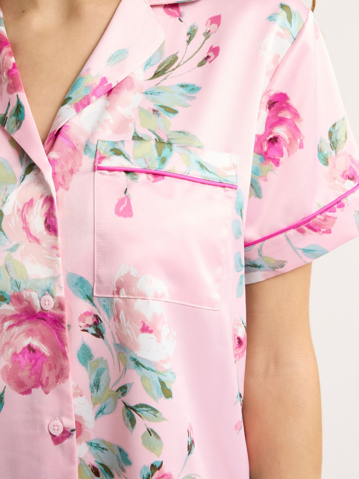 Joyspun Women’s and Women’s Plus Bridal Satin Shortie Pajama Set, Sizes XS to 3X