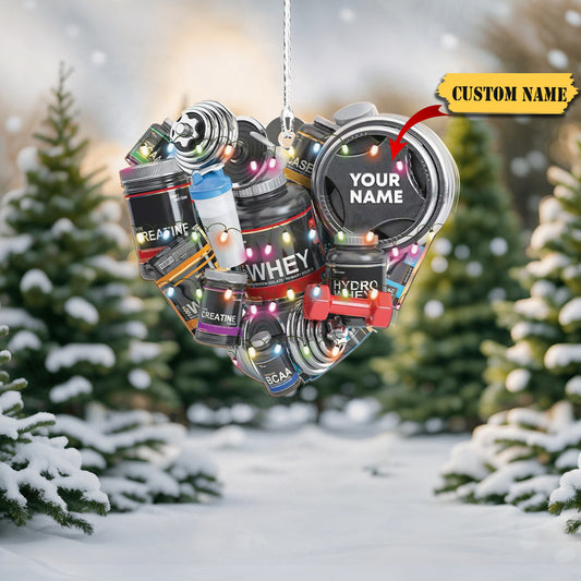 Bodybuilding Christmas Ornament, fitness, gym lover tree hanging decor 234234, Ornament Decoration, Ornament For Gift, Ornament Christmas