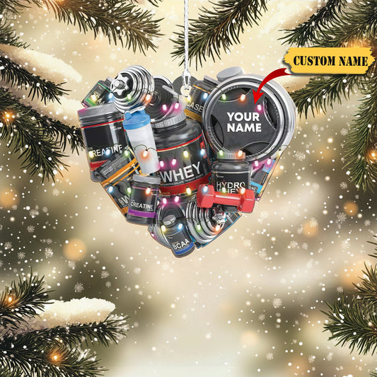 Bodybuilding Christmas Ornament, fitness, gym lover tree hanging decor 234234, Ornament Decoration, Ornament For Gift, Ornament Christmas