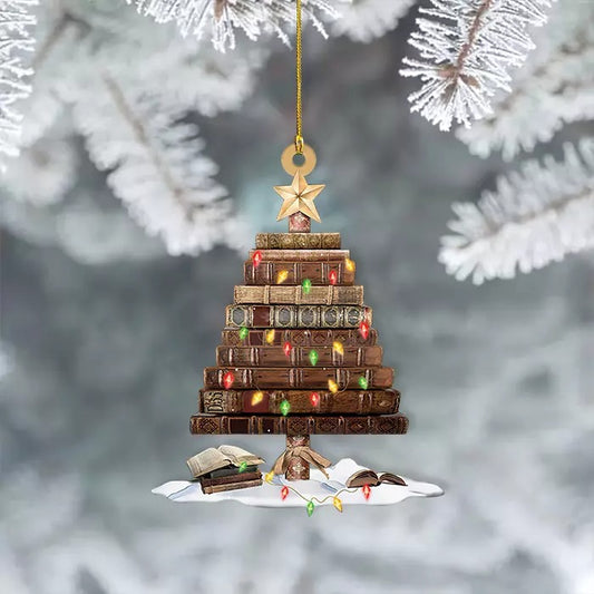 Books Christmas Ornament, Reading Book Ornament, Book Lovers Librarian Ornament7887, Ornament Decoration, Ornament For Gift, Ornament Christmas