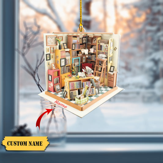 Bookstore Christmas Ornament, Reading Book Ornament, Book Lovers Xmas Ornament56465465, Ornament Decoration, Ornament For Gift, Ornament Christmas