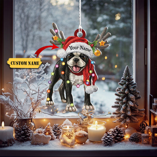 Boston Terrier light Christmas Ornament, dog lover tree Christmas Ornament decor265417, Ornament Decoration, Ornament For Gift, Ornament Christmas