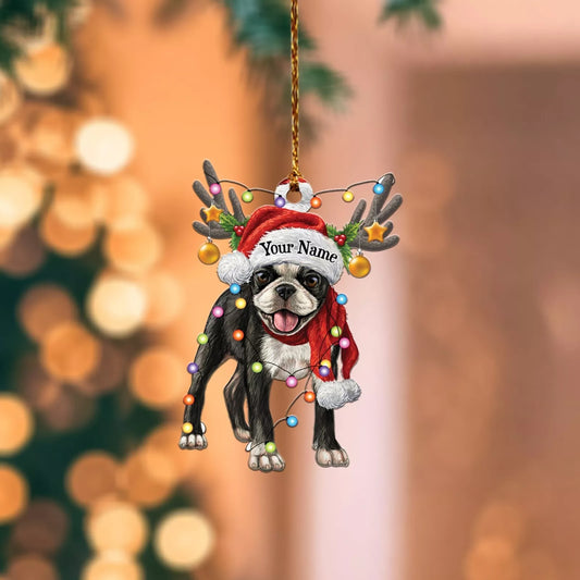Boston Terrier light Christmas Ornament, dog lover tree Christmas Ornament decor265417, Ornament Decoration, Ornament For Gift, Ornament Christmas