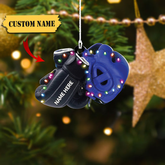 Boxing Gloves And Helmet Personalized Christmas Ornament, Gift For Boxing Lover, Ornament Decoration, Ornament For Gift, Ornament Christmas