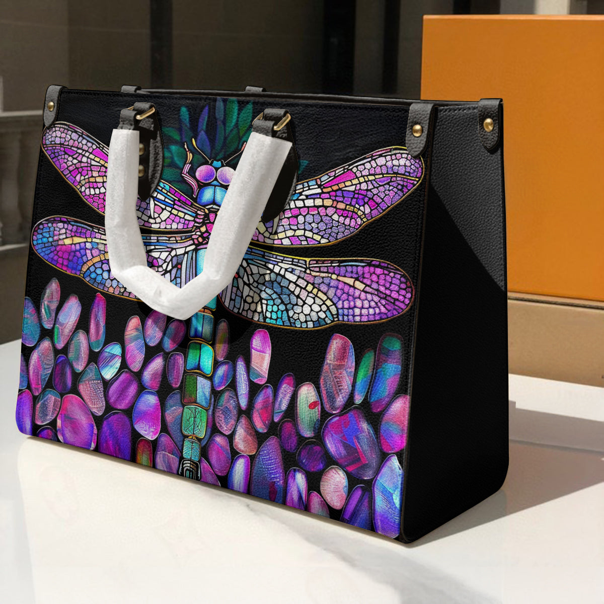 Dragonfly Leather Bag Iridescent Wings