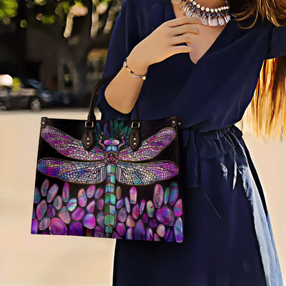 Dragonfly Leather Bag Iridescent Wings