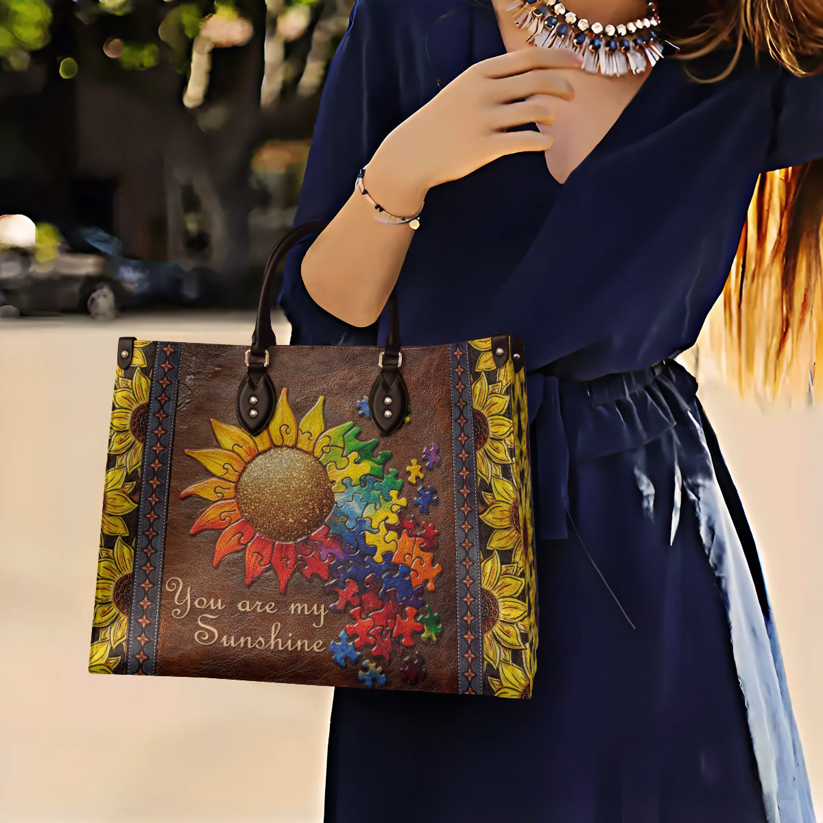 Leather Bag Autism You Are My Sunshine
