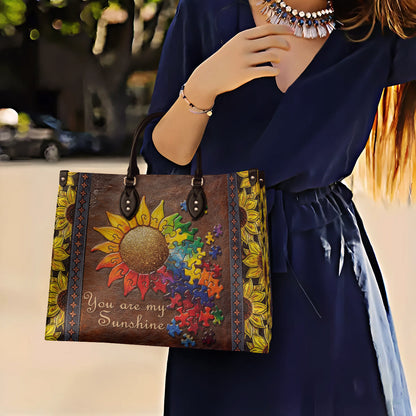 Leather Bag Autism You Are My Sunshine
