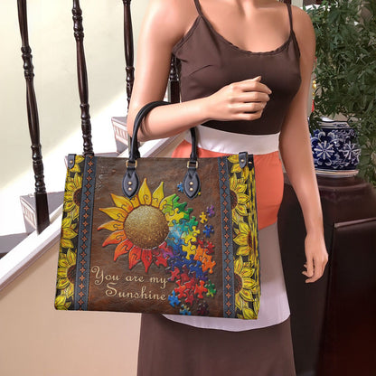 Leather Bag Autism You Are My Sunshine