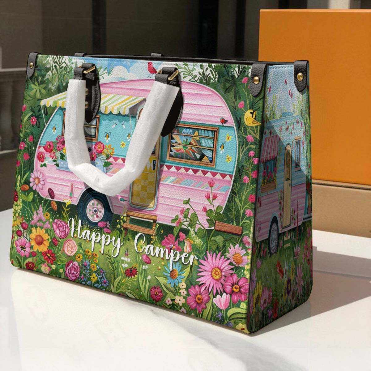Leather Bag Happy Camper