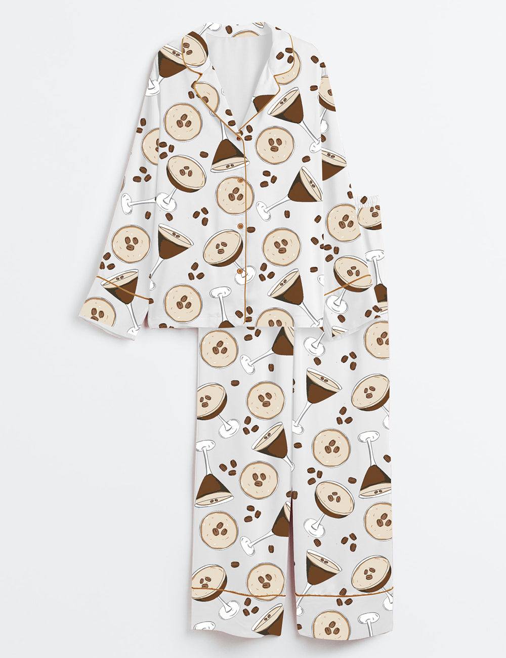 Women’s Espresso Martini Long Sleeve Satin Pajama Set