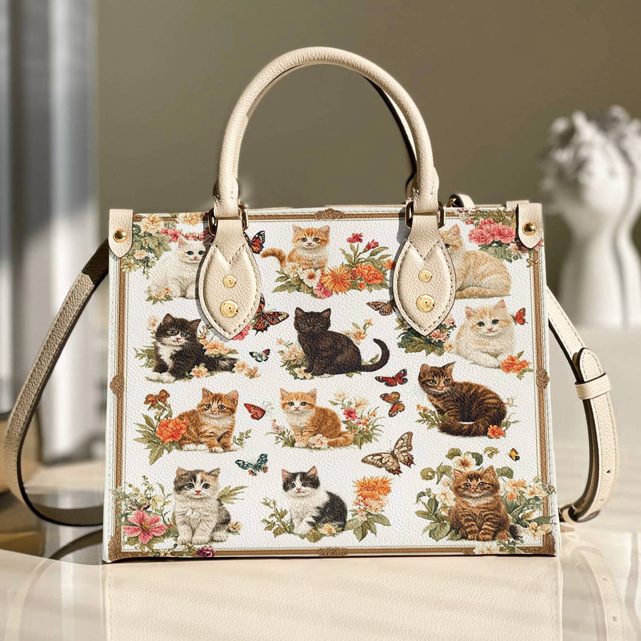 Leather Bag Cottage Kittens